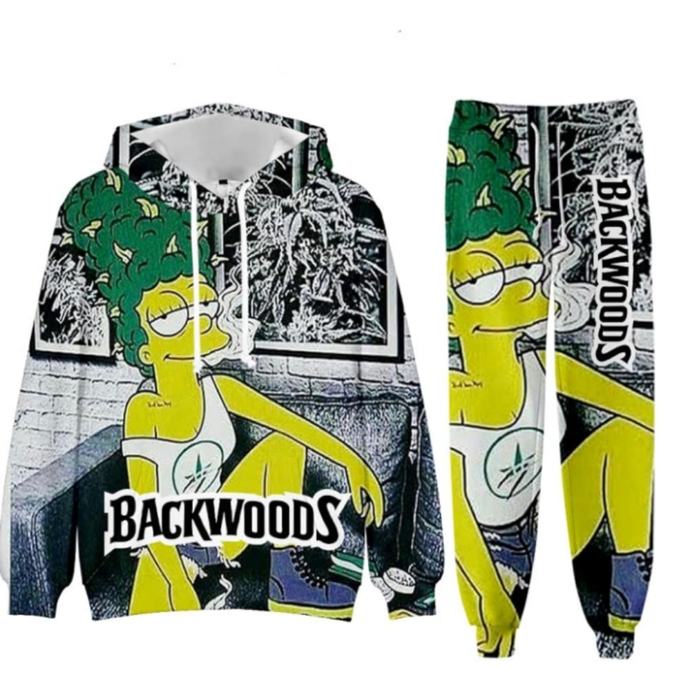 🆕" MARGE SIMPSON" BACKWOODS GRAPHIC HOODIE & JOGGER SET